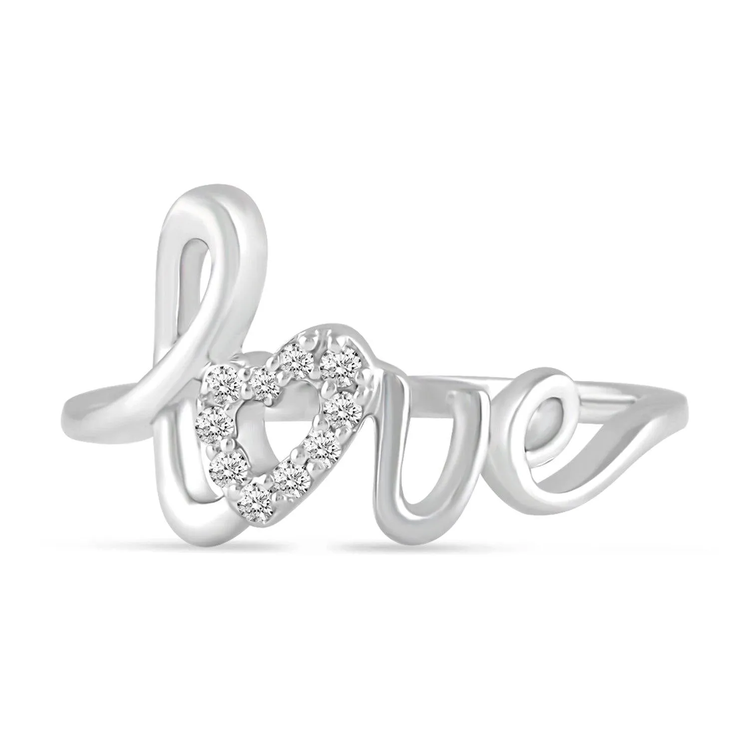1/10 CTW Diamond Love Ring in Sterling Silver