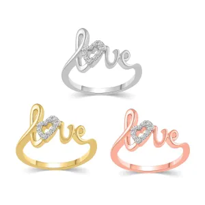 1/10 CTW Diamond Love Ring in Sterling Silver