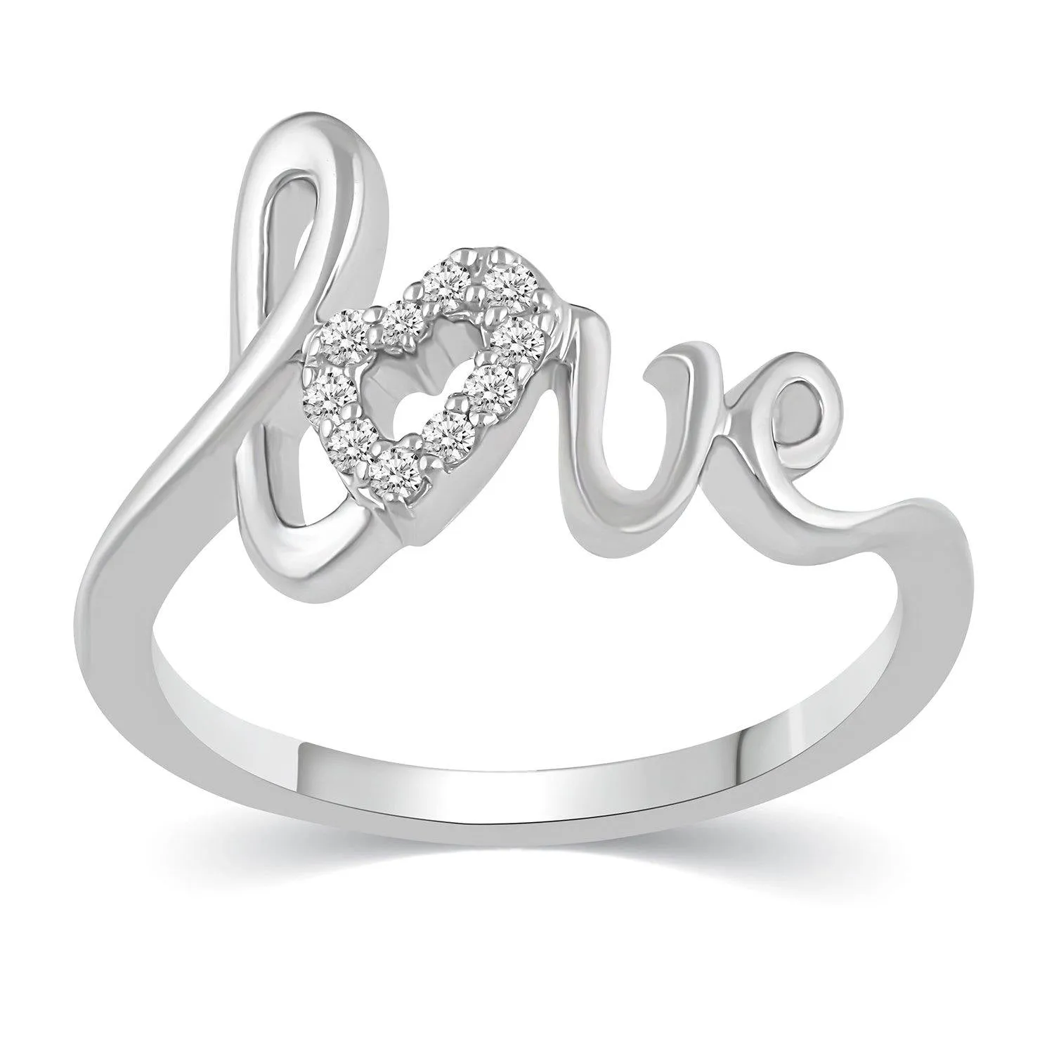 1/10 CTW Diamond Love Ring in Sterling Silver