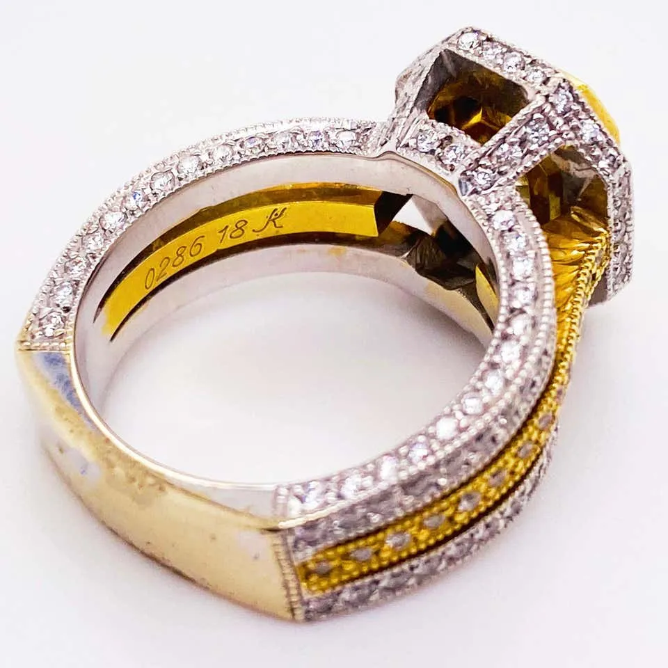 1.5 Carat Fancy Yellow Radiant Diamond Ring