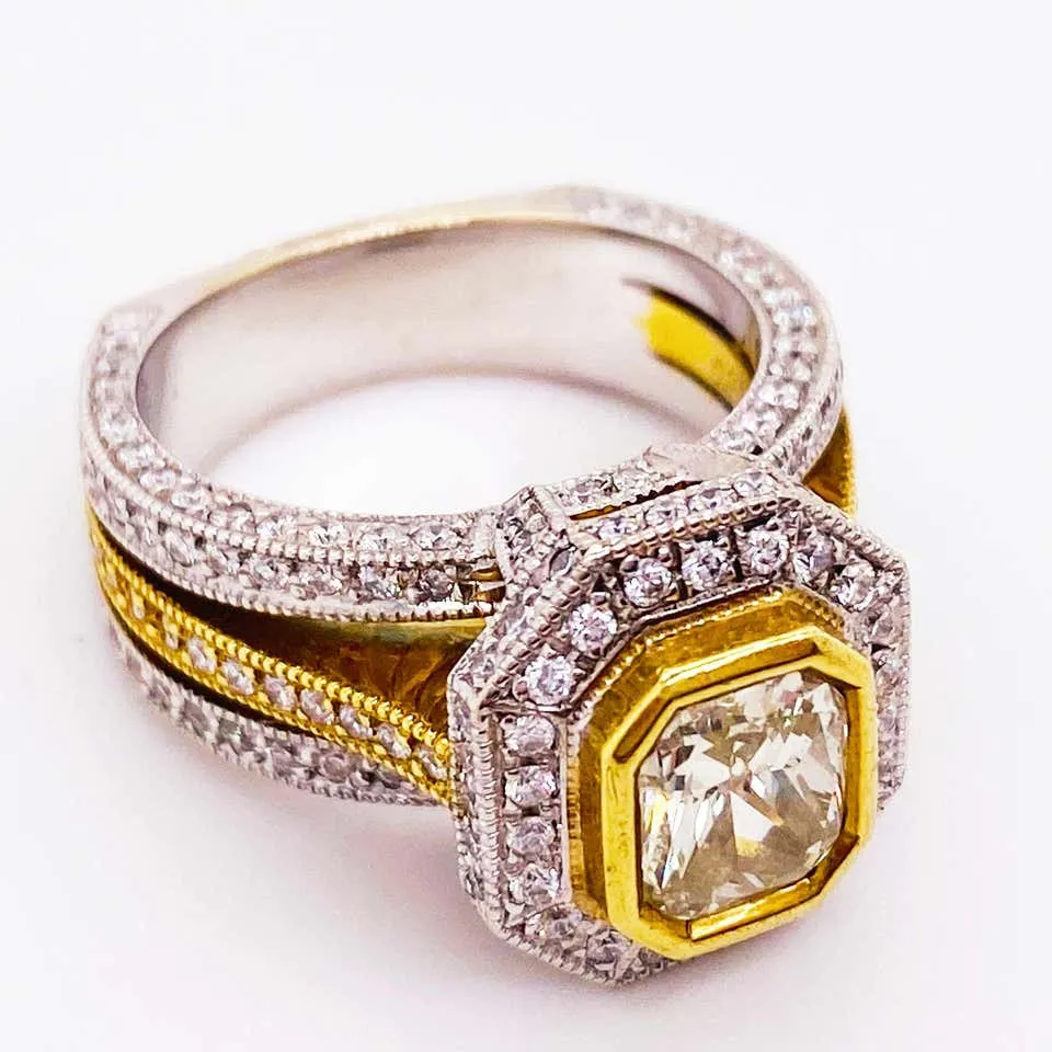 1.5 Carat Fancy Yellow Radiant Diamond Ring