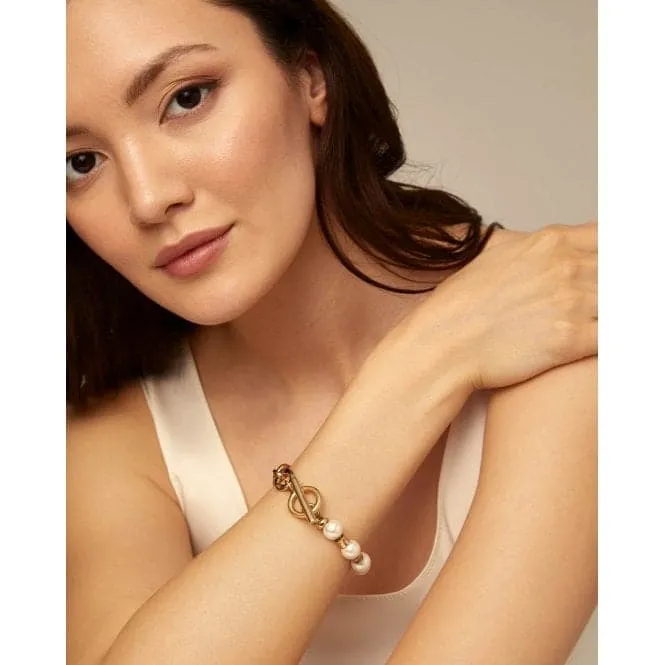 18K Gold Plated Pearl And Match Medium Bracelet PUL2364BPLORO0M