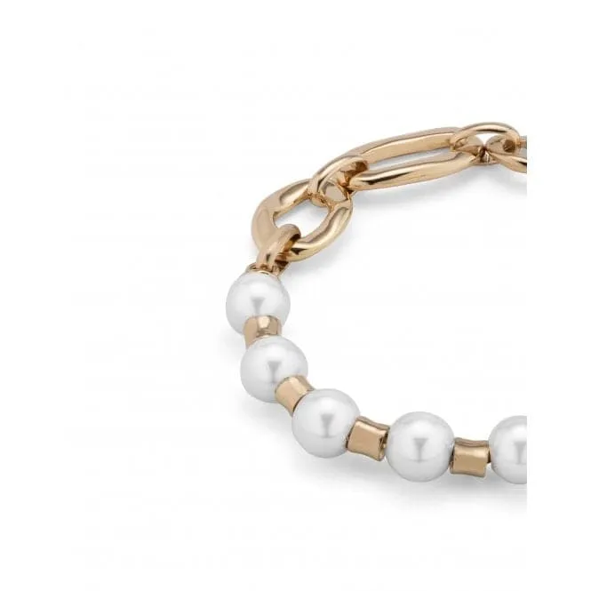18K Gold Plated Pearl And Match Medium Bracelet PUL2364BPLORO0M