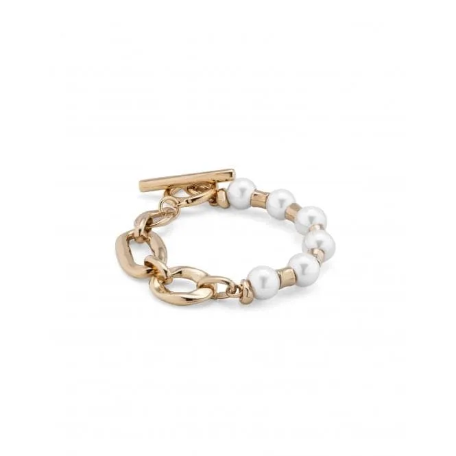 18K Gold Plated Pearl And Match Medium Bracelet PUL2364BPLORO0M