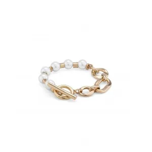 18K Gold Plated Pearl And Match Medium Bracelet PUL2364BPLORO0M