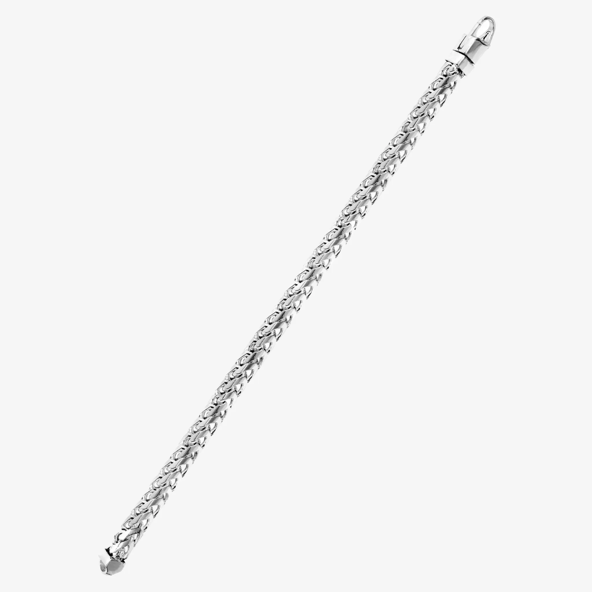 1.8mm- 3.9mm - Diamond Cut Franco Bracelet Solid White Gold