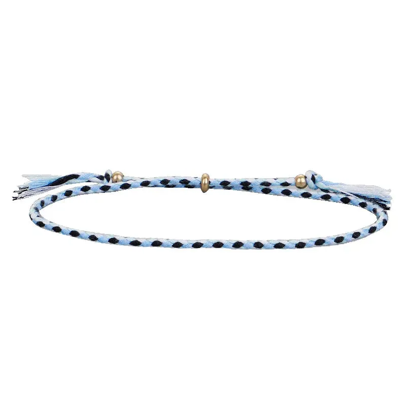 1pcs Women Men Handmade Tassel Knots Thread Rope Bracelet Ethnic Jewelry for Meetvii Lucky Tibetan String Bracelets & Bangles