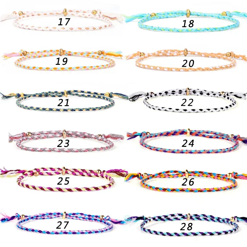 1pcs Women Men Handmade Tassel Knots Thread Rope Bracelet Ethnic Jewelry for Meetvii Lucky Tibetan String Bracelets & Bangles