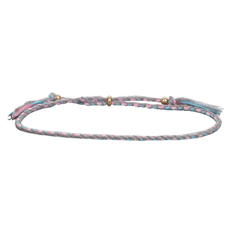 1pcs Women Men Handmade Tassel Knots Thread Rope Bracelet Ethnic Jewelry for Meetvii Lucky Tibetan String Bracelets & Bangles