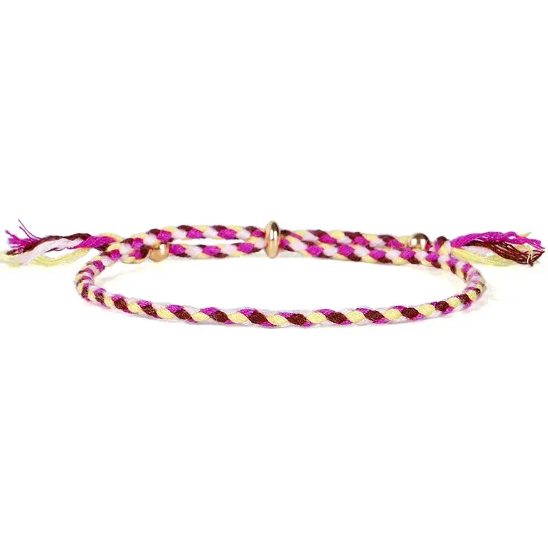 1pcs Women Men Handmade Tassel Knots Thread Rope Bracelet Ethnic Jewelry for Meetvii Lucky Tibetan String Bracelets & Bangles