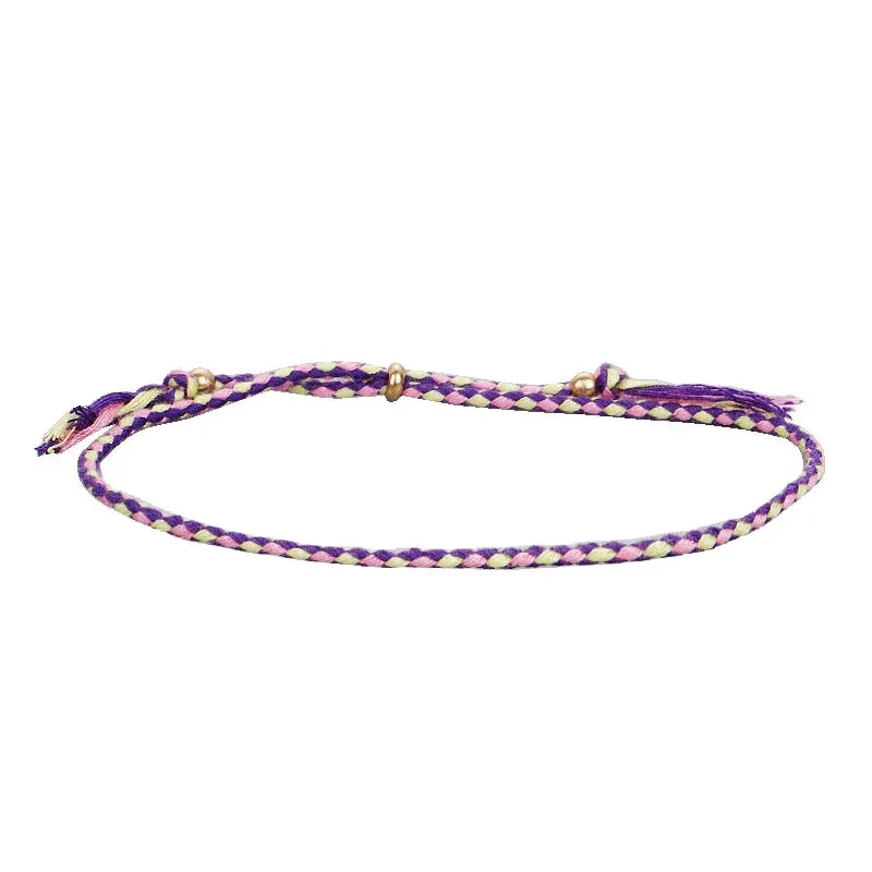 1pcs Women Men Handmade Tassel Knots Thread Rope Bracelet Ethnic Jewelry for Meetvii Lucky Tibetan String Bracelets & Bangles