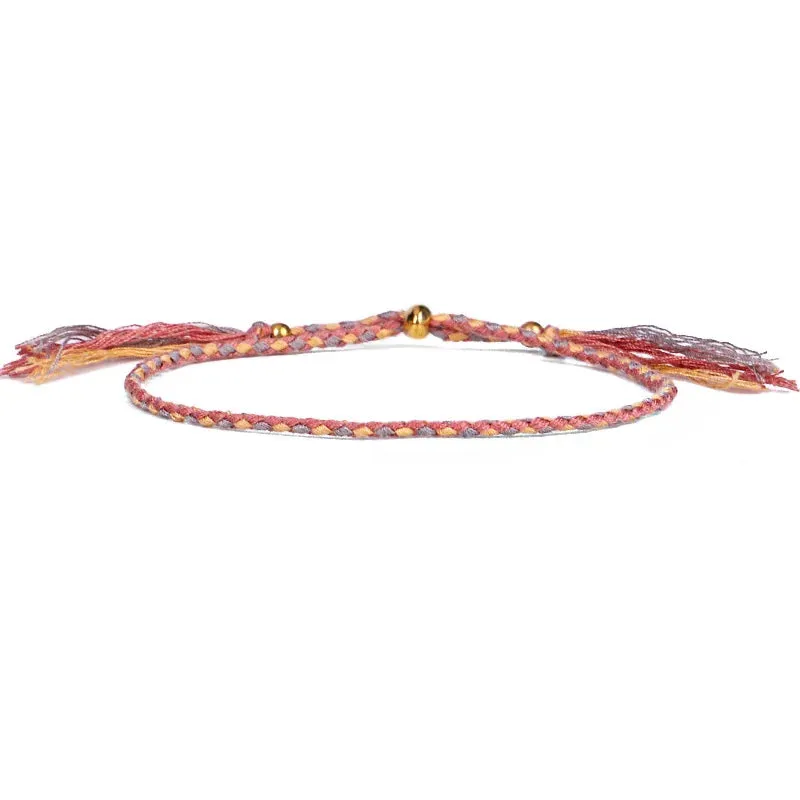 1pcs Women Men Handmade Tassel Knots Thread Rope Bracelet Ethnic Jewelry for Meetvii Lucky Tibetan String Bracelets & Bangles
