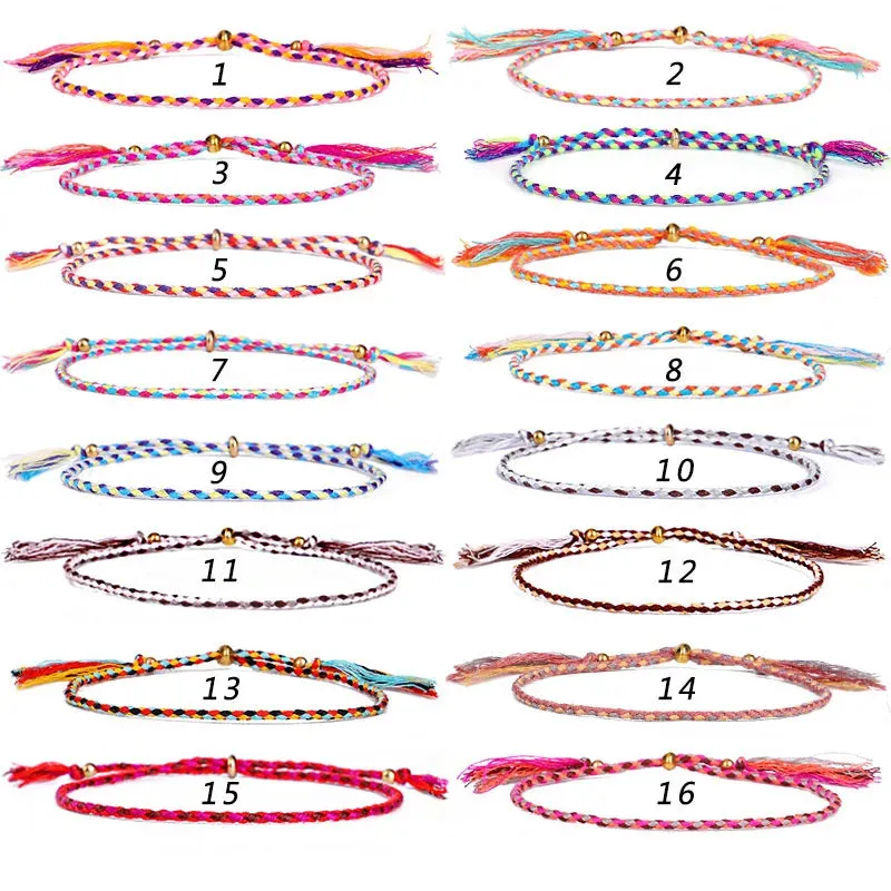 1pcs Women Men Handmade Tassel Knots Thread Rope Bracelet Ethnic Jewelry for Meetvii Lucky Tibetan String Bracelets & Bangles
