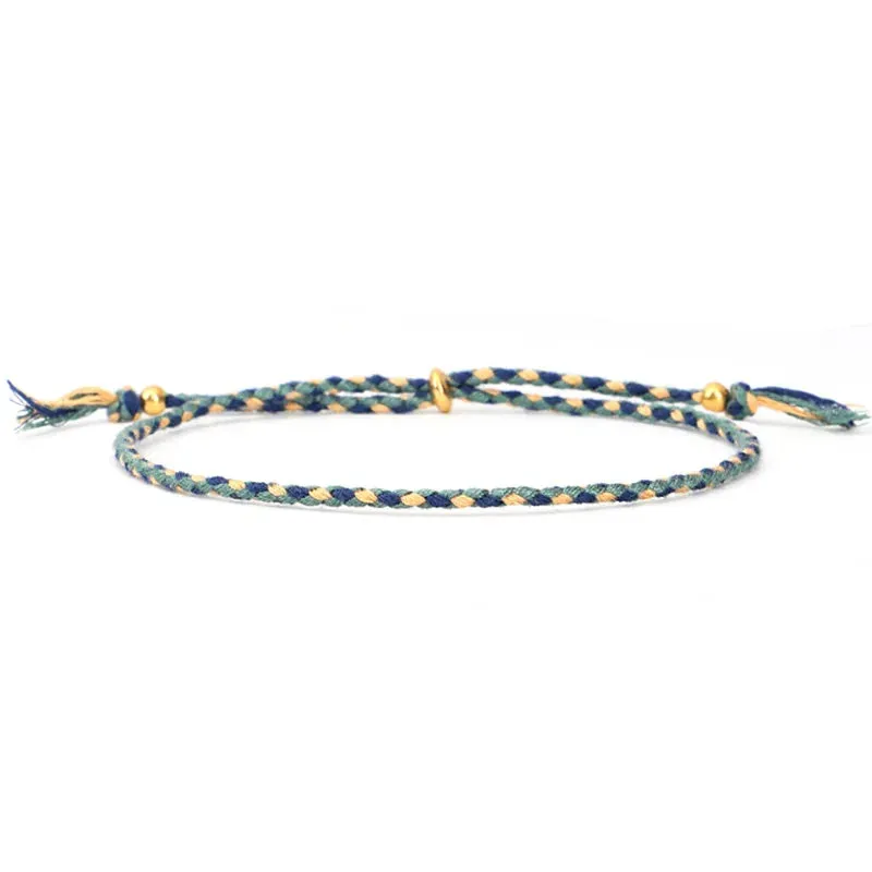 1pcs Women Men Handmade Tassel Knots Thread Rope Bracelet Ethnic Jewelry for Meetvii Lucky Tibetan String Bracelets & Bangles