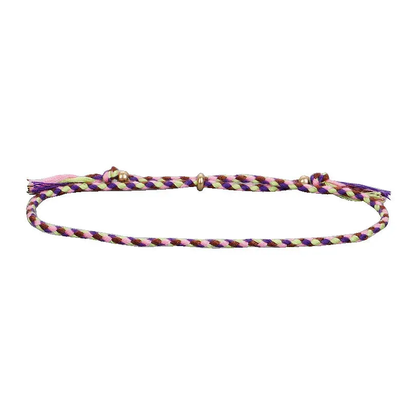 1pcs Women Men Handmade Tassel Knots Thread Rope Bracelet Ethnic Jewelry for Meetvii Lucky Tibetan String Bracelets & Bangles