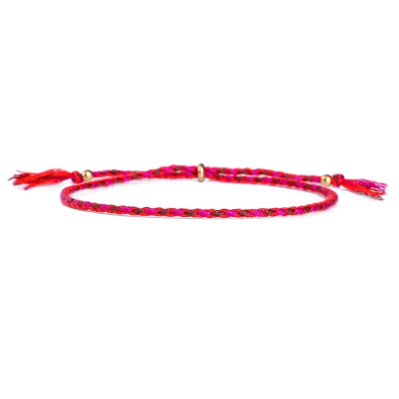 1pcs Women Men Handmade Tassel Knots Thread Rope Bracelet Ethnic Jewelry for Meetvii Lucky Tibetan String Bracelets & Bangles