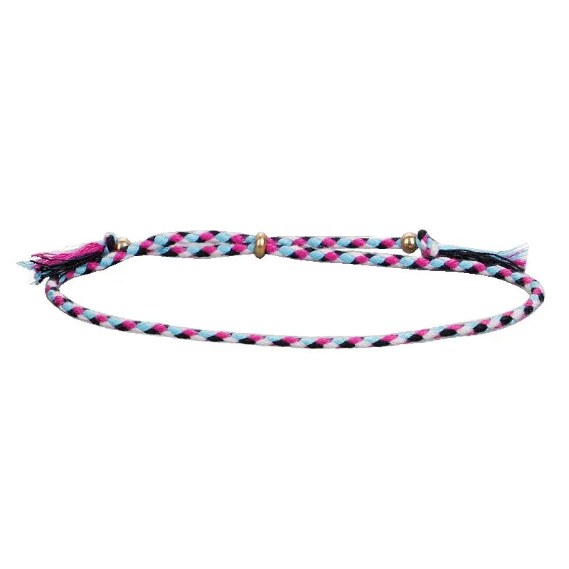 1pcs Women Men Handmade Tassel Knots Thread Rope Bracelet Ethnic Jewelry for Meetvii Lucky Tibetan String Bracelets & Bangles