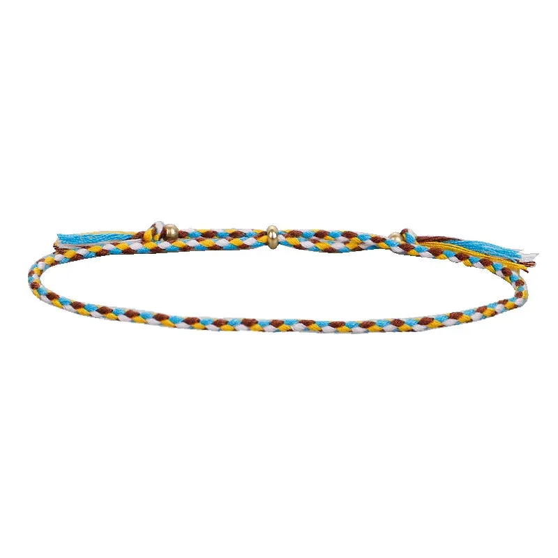 1pcs Women Men Handmade Tassel Knots Thread Rope Bracelet Ethnic Jewelry for Meetvii Lucky Tibetan String Bracelets & Bangles