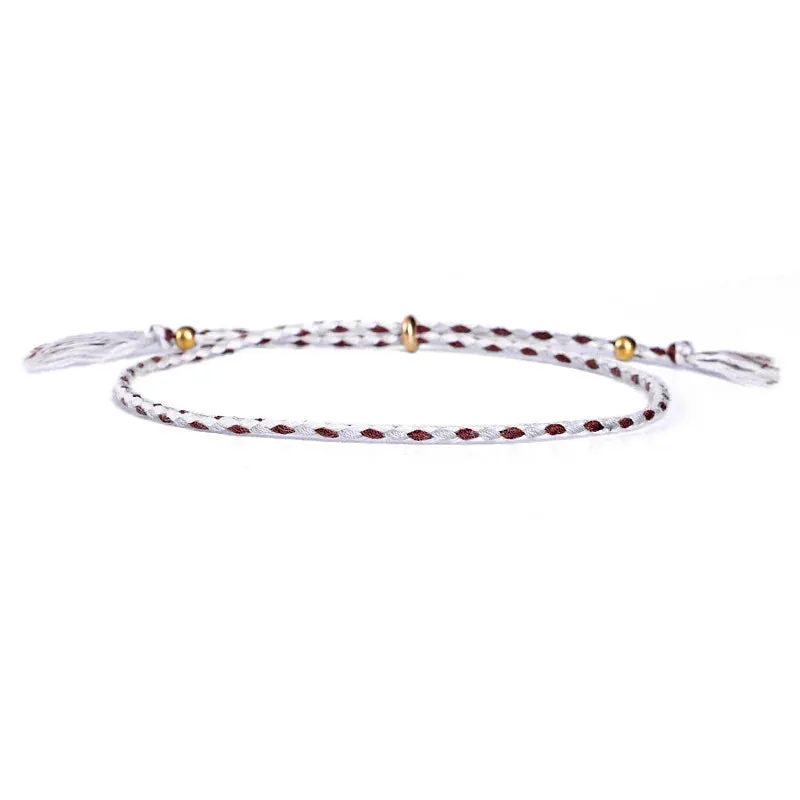 1pcs Women Men Handmade Tassel Knots Thread Rope Bracelet Ethnic Jewelry for Meetvii Lucky Tibetan String Bracelets & Bangles