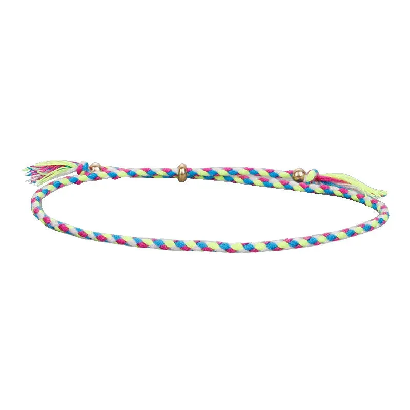 1pcs Women Men Handmade Tassel Knots Thread Rope Bracelet Ethnic Jewelry for Meetvii Lucky Tibetan String Bracelets & Bangles