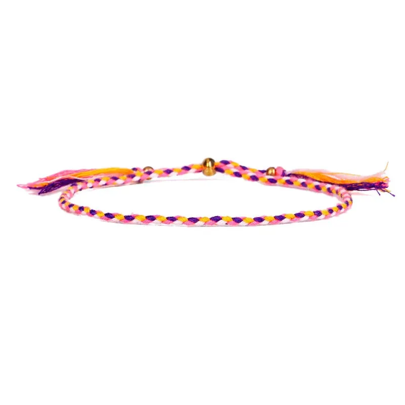 1pcs Women Men Handmade Tassel Knots Thread Rope Bracelet Ethnic Jewelry for Meetvii Lucky Tibetan String Bracelets & Bangles