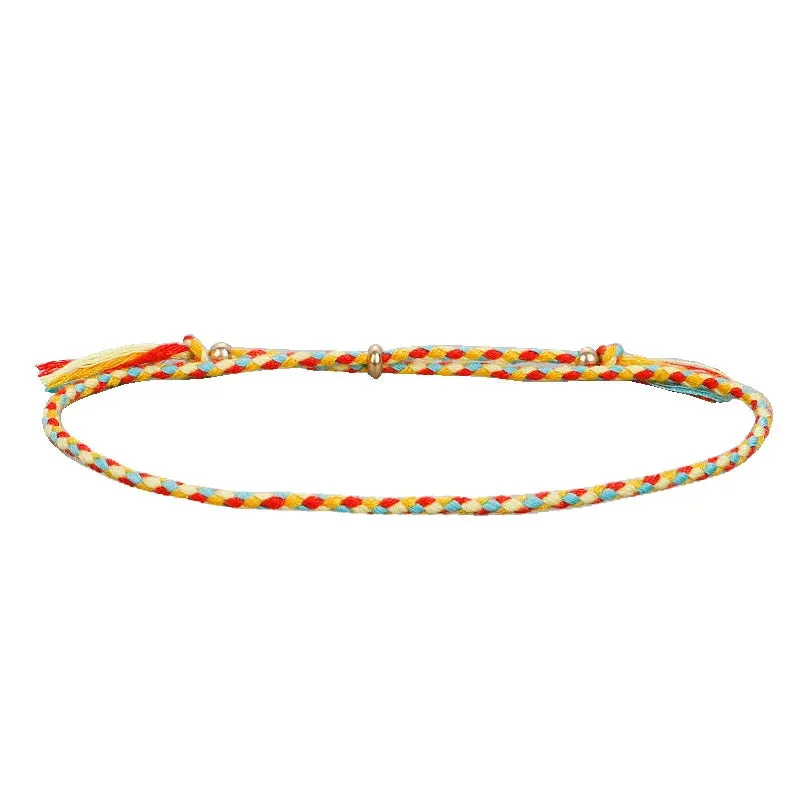 1pcs Women Men Handmade Tassel Knots Thread Rope Bracelet Ethnic Jewelry for Meetvii Lucky Tibetan String Bracelets & Bangles