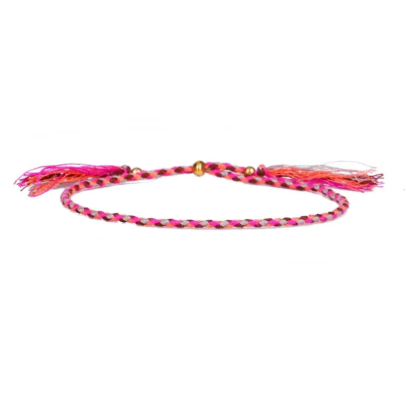1pcs Women Men Handmade Tassel Knots Thread Rope Bracelet Ethnic Jewelry for Meetvii Lucky Tibetan String Bracelets & Bangles