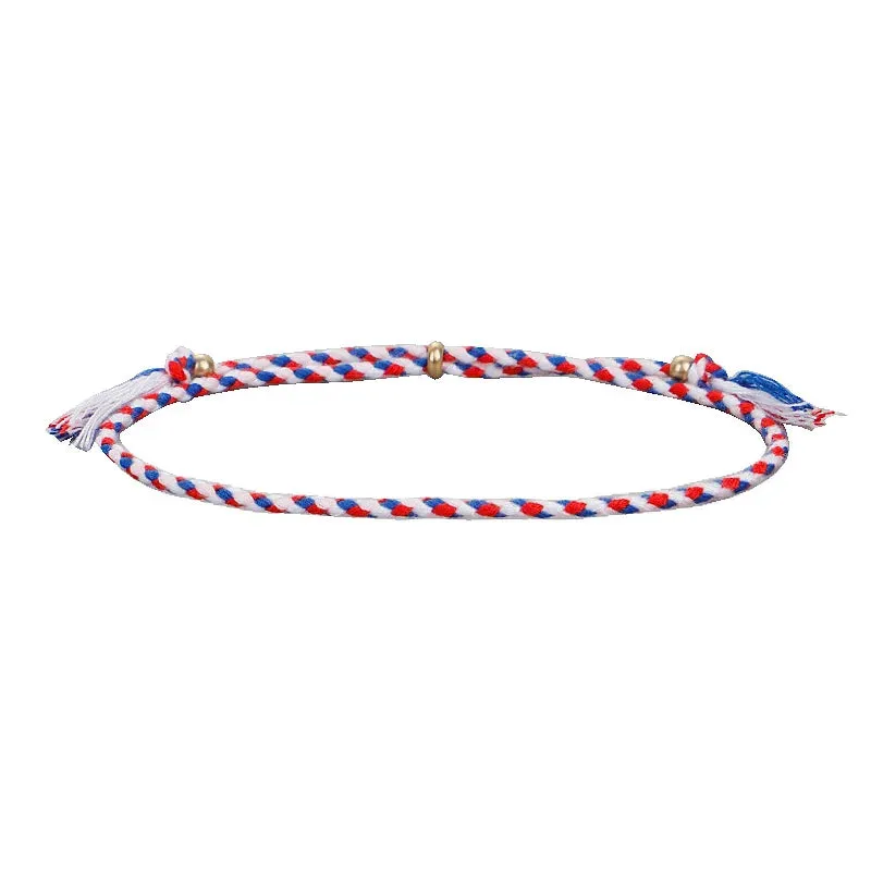 1pcs Women Men Handmade Tassel Knots Thread Rope Bracelet Ethnic Jewelry for Meetvii Lucky Tibetan String Bracelets & Bangles