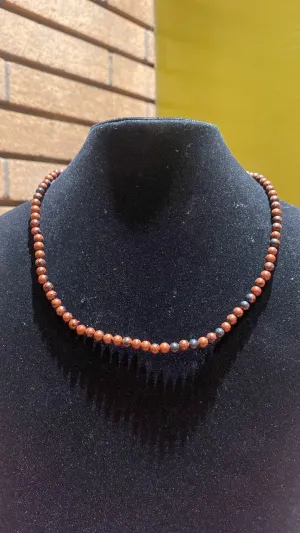 4MM Mahogany Obsidian Bead Stretchy Cord Necklace/Bracelet/Anklet