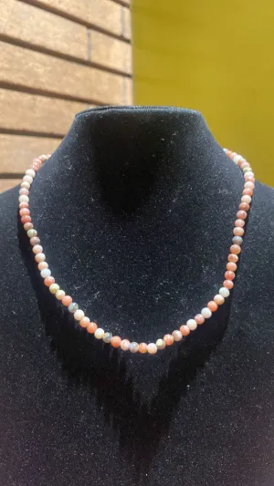 4MM Red Blossom Jasper Bead Stretchy Cord Necklace/Bracelet/Anklet