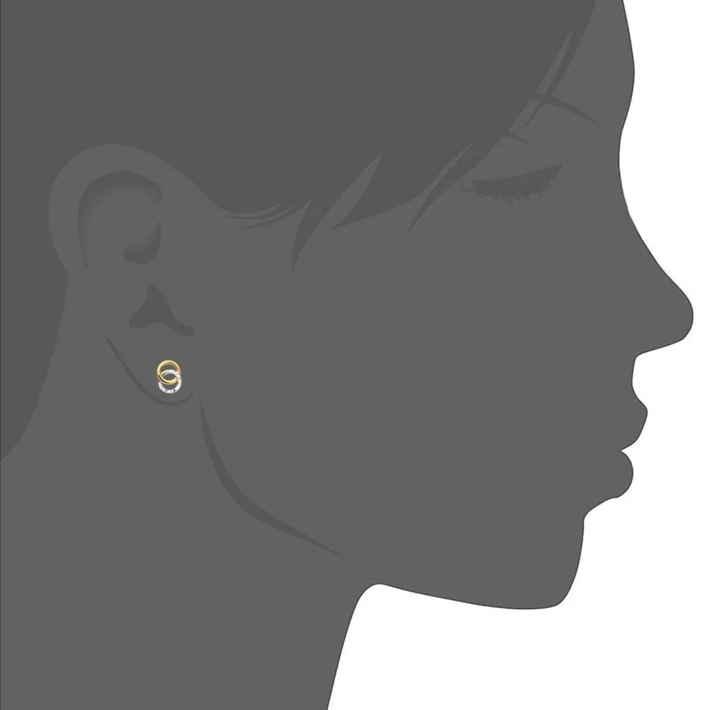 9ct Yellow Gold Double Circle Stud Earrings