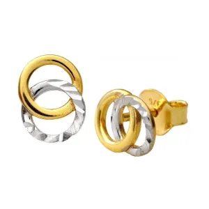 9ct Yellow Gold Double Circle Stud Earrings
