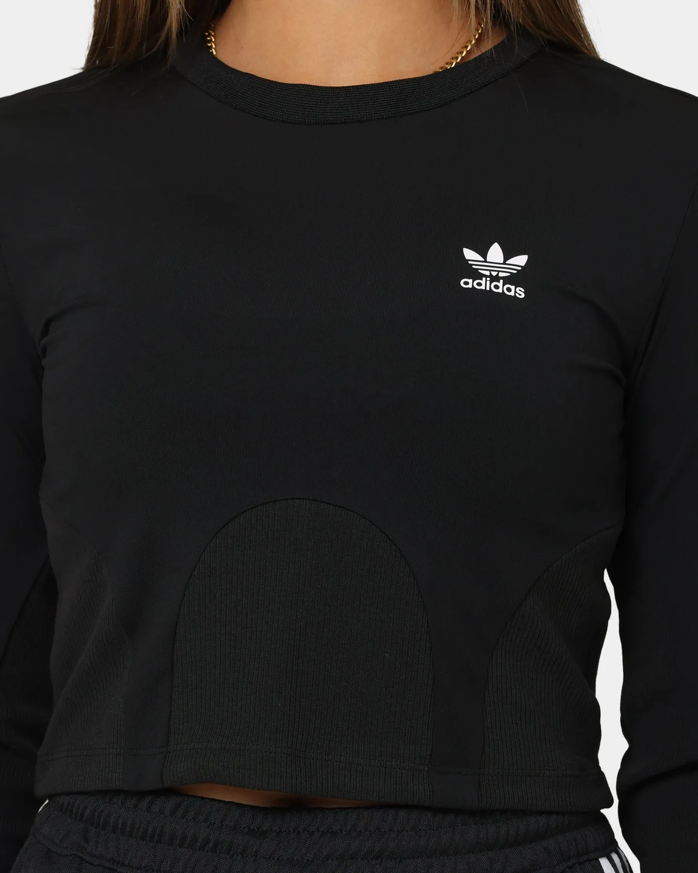 Adidas Women's Always Original Rib Long Sleeve Top Black
