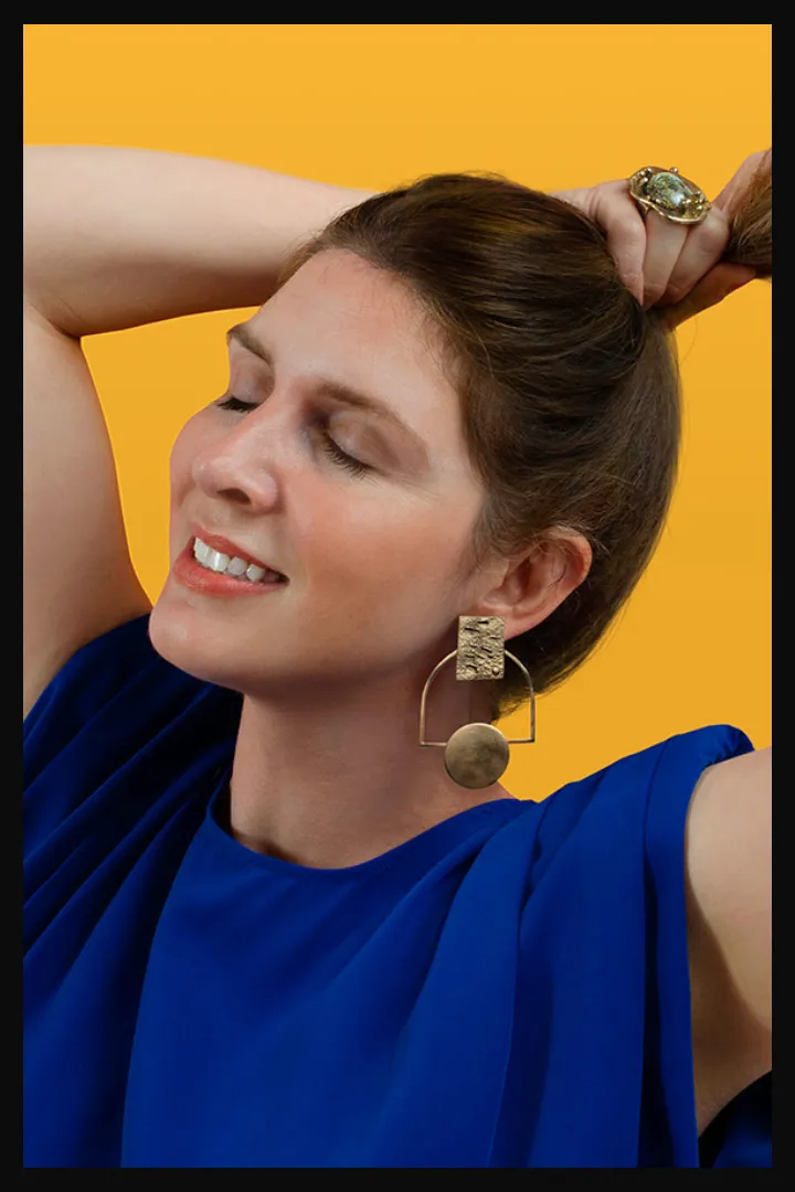 Aelita Brass Earrings | Free Delivery - Quick Shipping