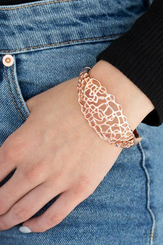 Airy Asymmetry Rose Gold Bracelet - Paparazzi Accessories