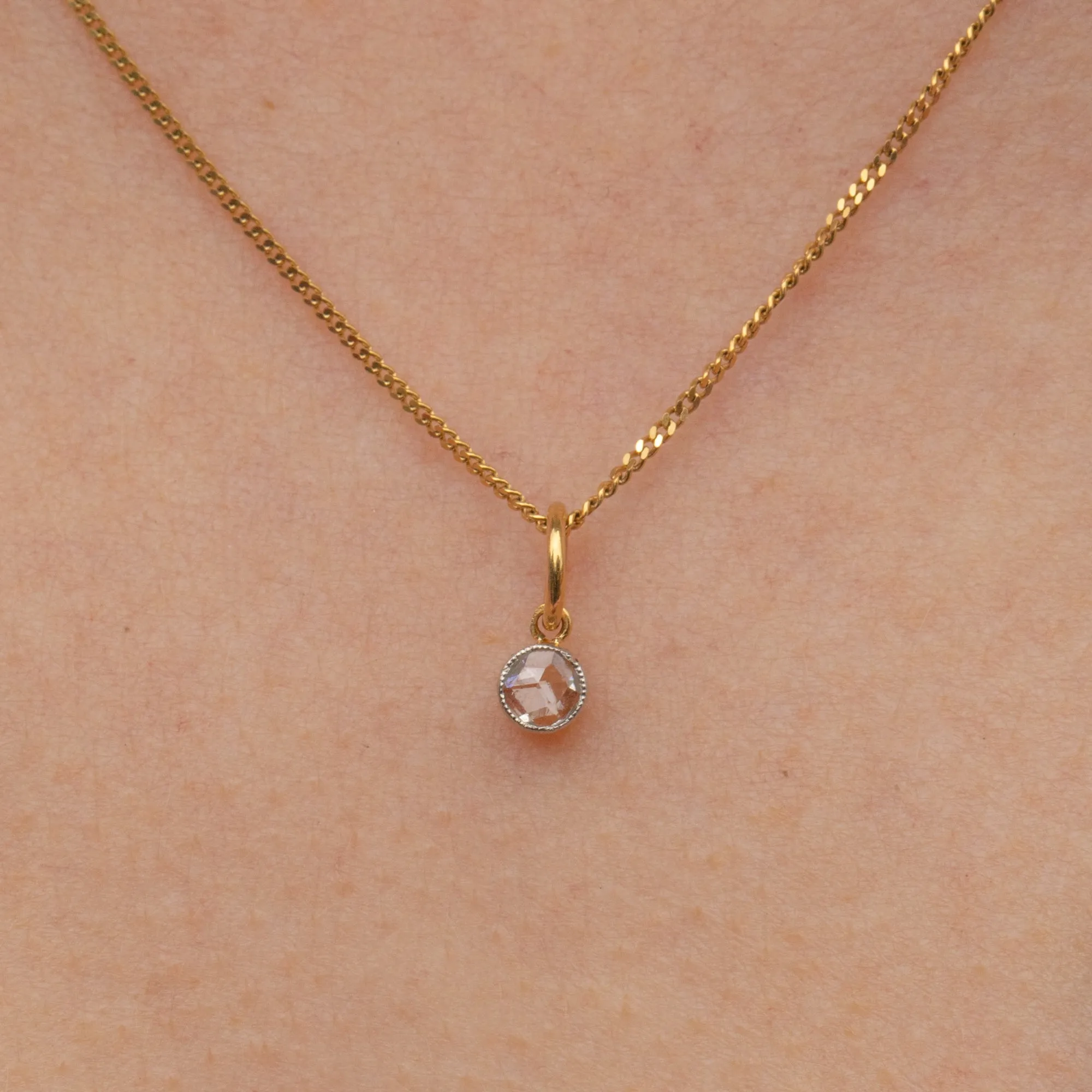 Antique 18ct Gold Rose Cut Diamond Charm