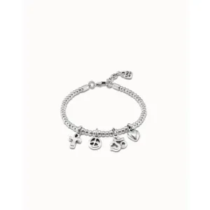 Beliefs Silver Metal Bracelet