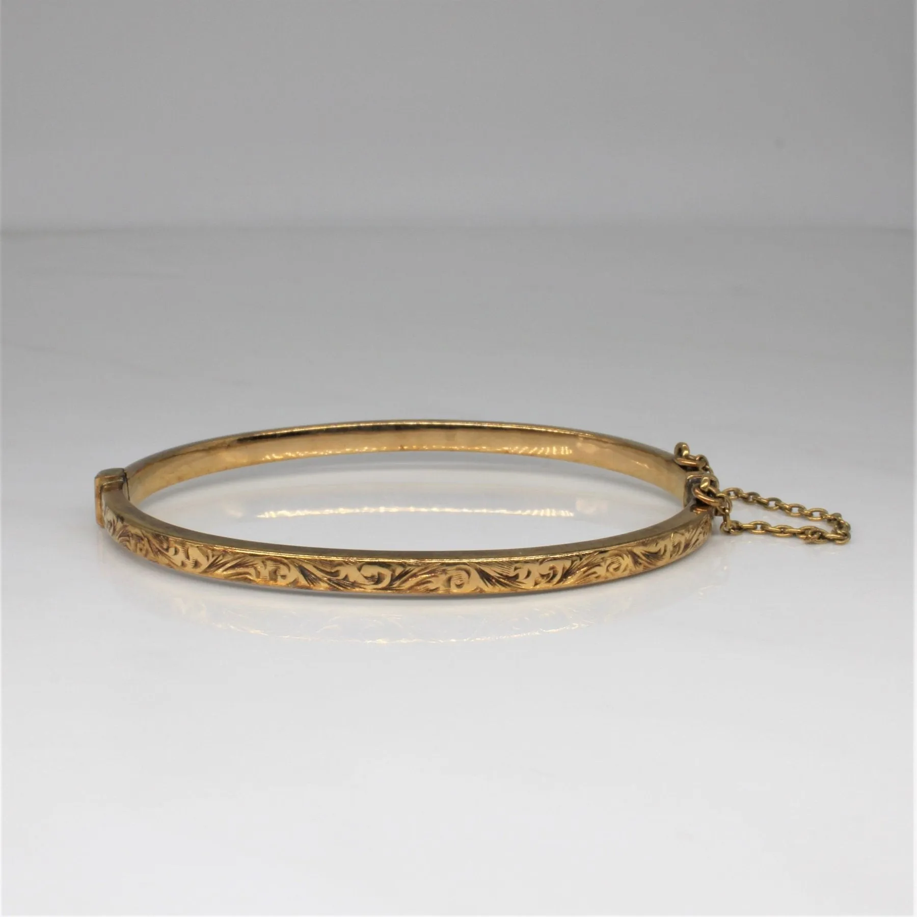 'Birks' Thin Ornate Engraved Cuff | 6" |