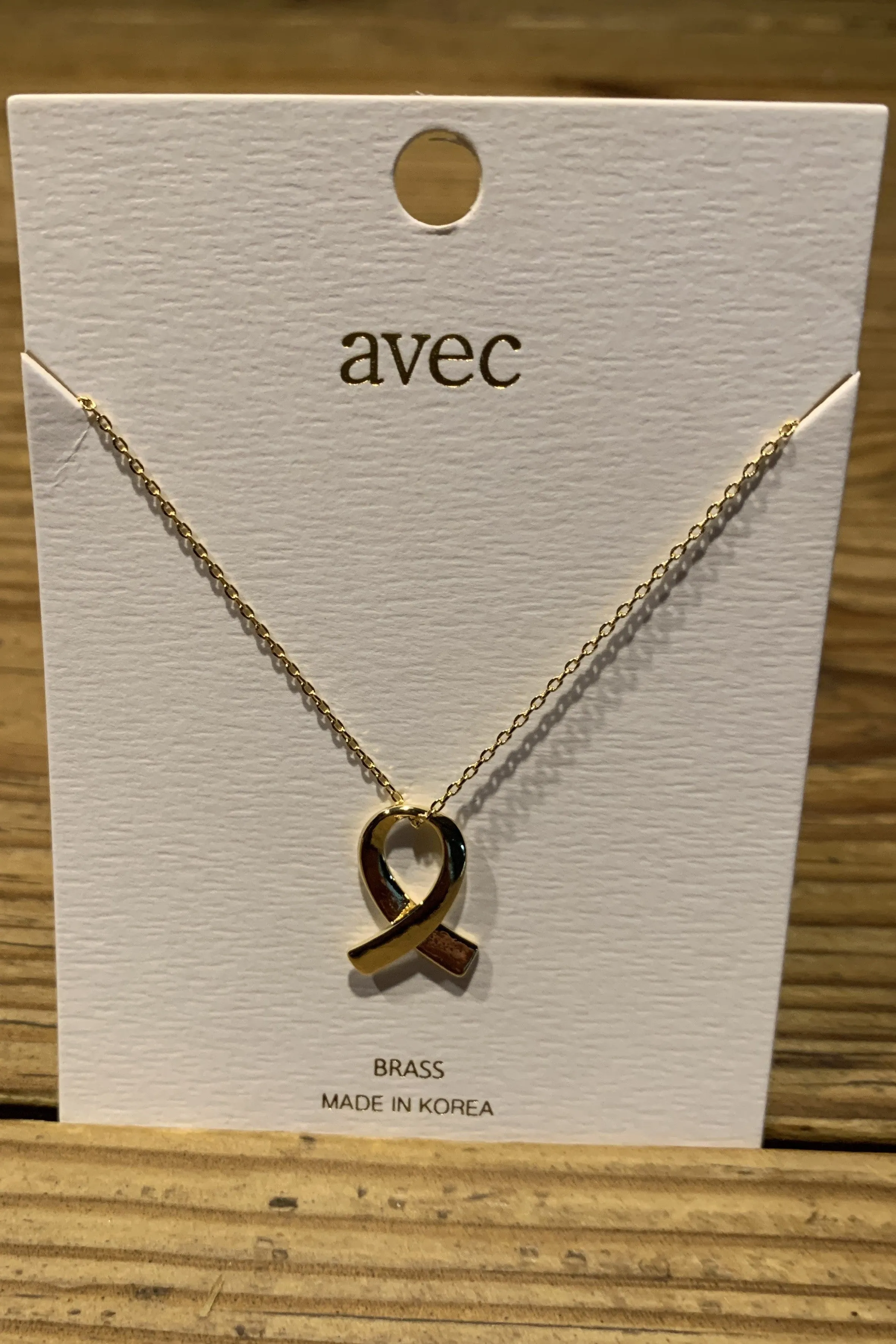 Breast Cancer Gold Ribbon Necklace