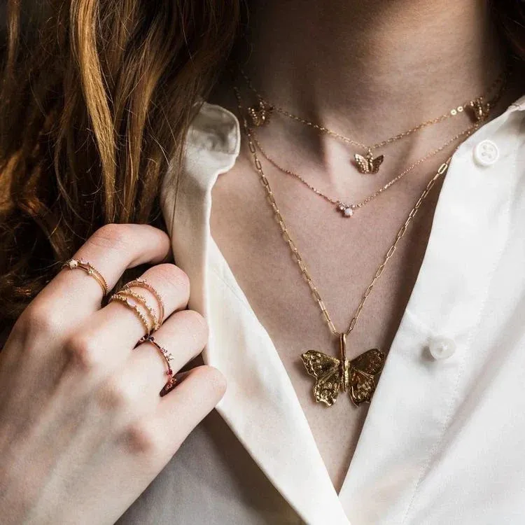 Butterfly Fashion Vintage Chain Choker Party Jewelry Gifts Ins Necklace