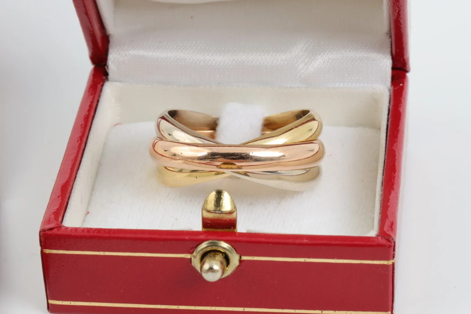 Cartier 18k Tri-Tone Gold Trinity Ring Size 67 (14.63g.)