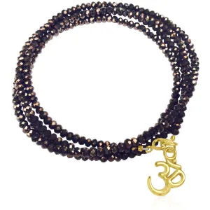 Copper Bronze Wrap Bracelet with Ohm Charm