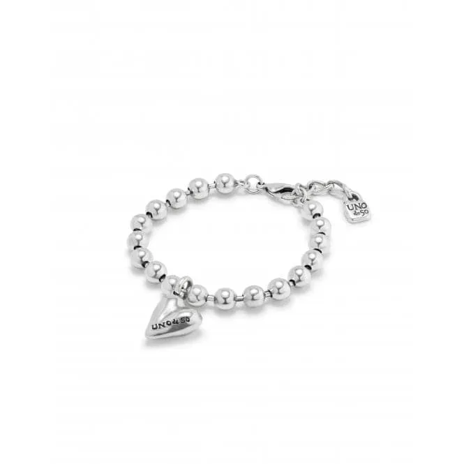 Cupido Silver Plated Beads Heart Bracelet PUL2402MTL000