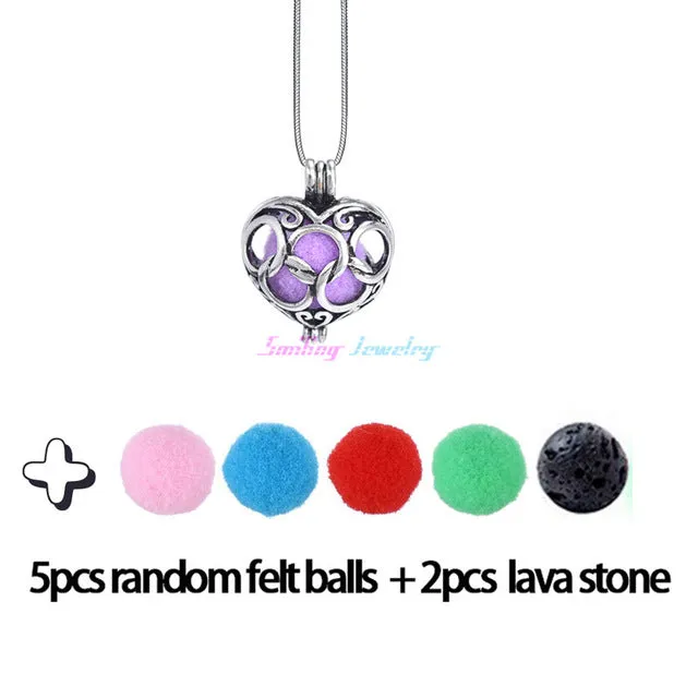 Diversified Felt Glow Balls Lava Stone Aromatherapy Antique Vintage Necklaces Perfume Essential Oil Diffuser Locket Necklace