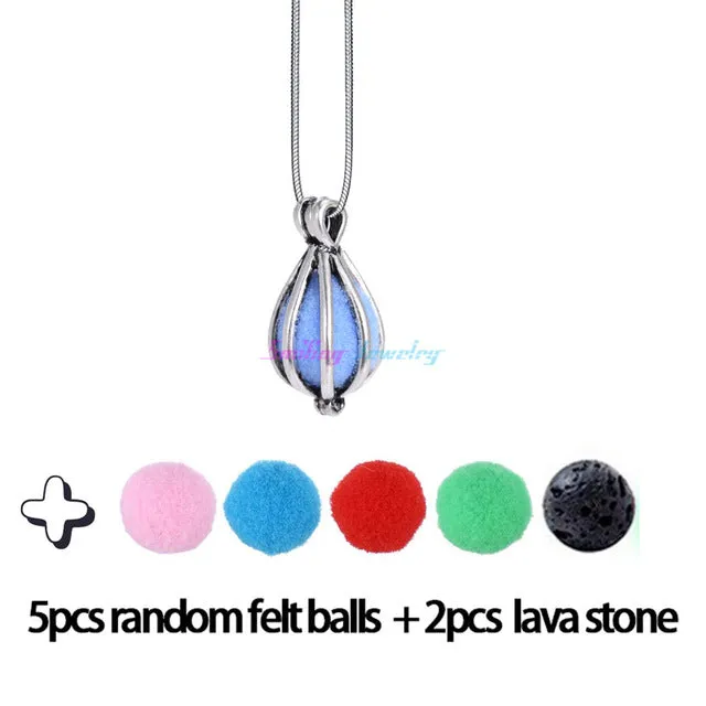 Diversified Felt Glow Balls Lava Stone Aromatherapy Antique Vintage Necklaces Perfume Essential Oil Diffuser Locket Necklace