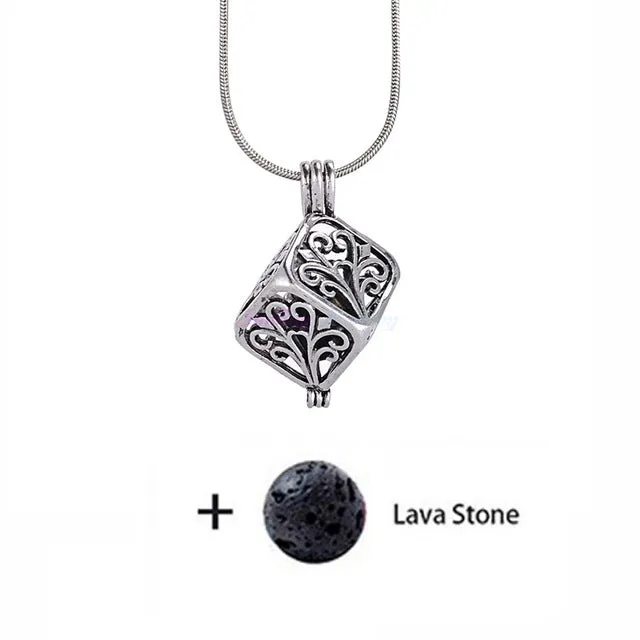 Diversified Felt Glow Balls Lava Stone Aromatherapy Antique Vintage Necklaces Perfume Essential Oil Diffuser Locket Necklace