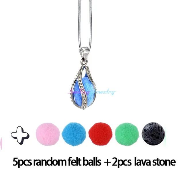 Diversified Felt Glow Balls Lava Stone Aromatherapy Antique Vintage Necklaces Perfume Essential Oil Diffuser Locket Necklace