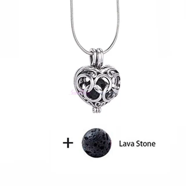 Diversified Felt Glow Balls Lava Stone Aromatherapy Antique Vintage Necklaces Perfume Essential Oil Diffuser Locket Necklace