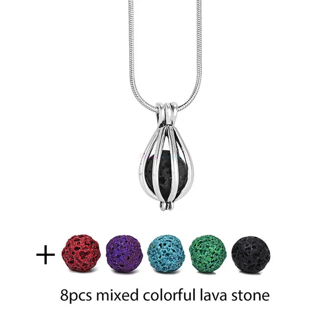 Diversified Felt Glow Balls Lava Stone Aromatherapy Antique Vintage Necklaces Perfume Essential Oil Diffuser Locket Necklace