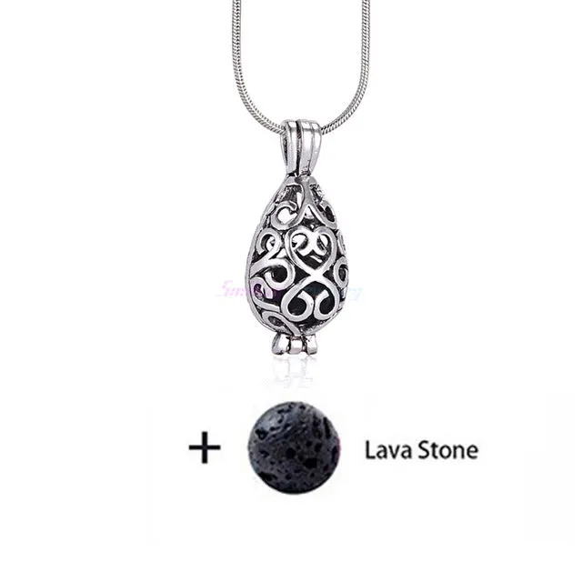 Diversified Felt Glow Balls Lava Stone Aromatherapy Antique Vintage Necklaces Perfume Essential Oil Diffuser Locket Necklace